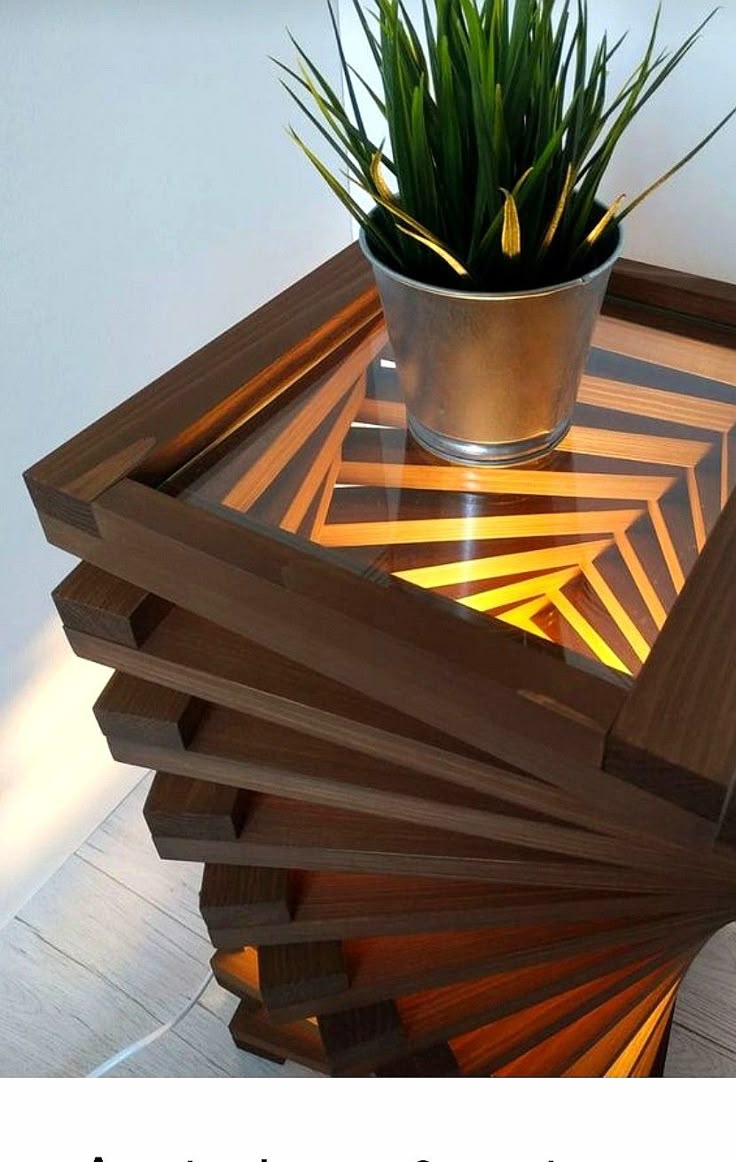 Geometric Spiral Side Table